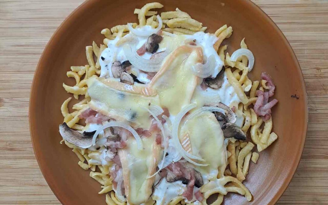 Spaetzle façon tarte flambée