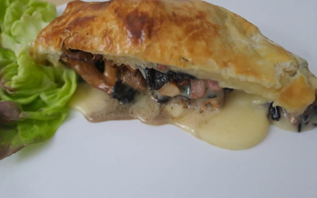 Camembert feuilleté aux champignons des bois