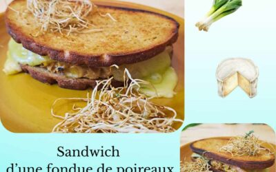 Sandwich à la fondue de poireaux et au fromage