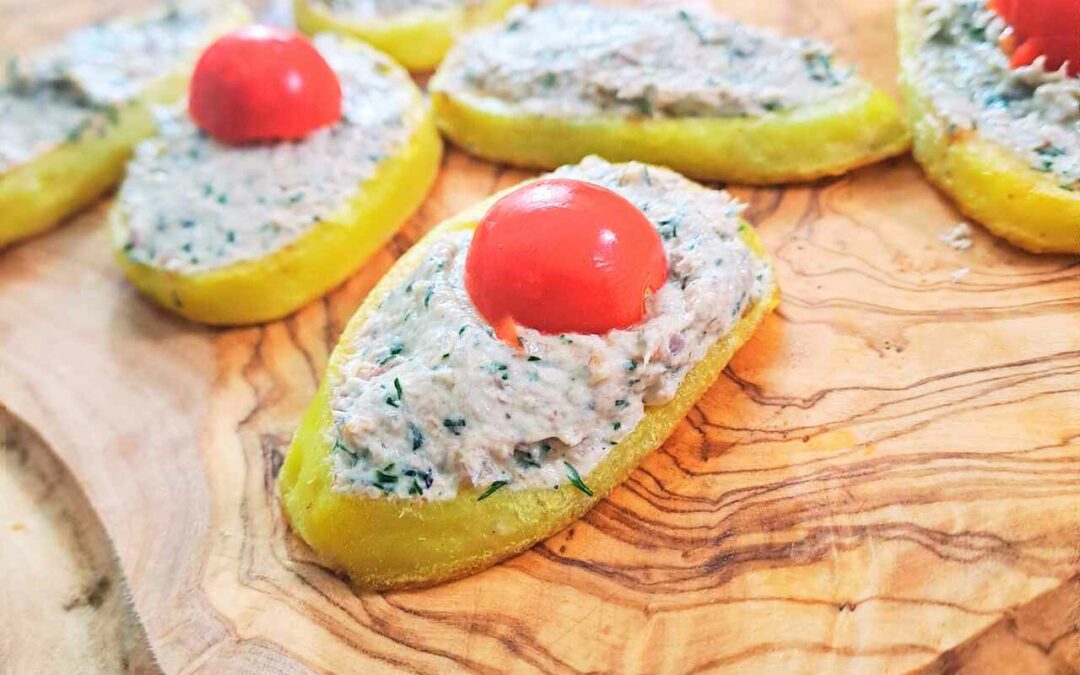 Rillettes de sardines sur toast de pommes de terre