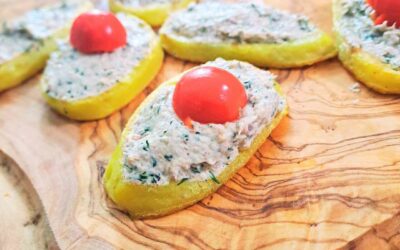 Rillettes de sardines sur toast de pommes de terre